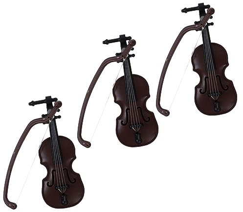 JOINPAYA 3stücke Miniatur Violin Modell Realistische Puppenhaus Deko Vintage Design Für Kreative Szenen Hochwertige Miniatur-geigen Für Musikinstrumenten-darstellung