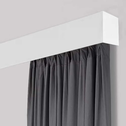 Kit Asta per Tenda a Binario Singolo da 4 m con Copertura per Cucina, Soggiorno e Finestra a bovindo, Elegante Soluzione per Tenda a cassonetto.