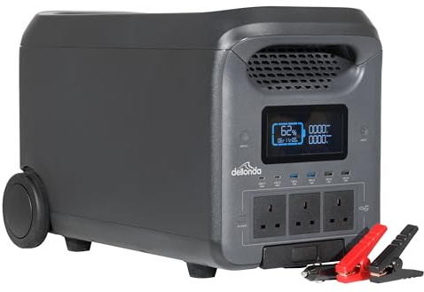 Dellonda Portable Power Station, 3000W, 2560Wh, LiFePO4 Battery, 230V, Expandable Battery - DL163