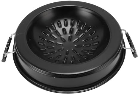 Material de Aluminio de la Parrilla Barbacoa sin Palos Thai Tailandia Distribución Calor para Asar Filetes y Verduras en la Estufa Gas (30 cm/11.81in negro)