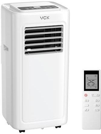 8000 BTU Portable Air Conditioner for Rooms up to 350 Sq.Ft - 4-in-1 AC Unit with Dehumidifier, Fan, Remote Control, LED Display, 24H Timer, Easy Window Installation, black