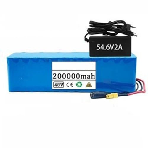 Batteria Per Bici Elettrica 48V 200Ah 13S3P Batteria Al Litio Per Bici Elettrica Con 54.6V 2A Caricabatteria Batteria Al Litiobatteria Per Scooter Per Motori Da 100W A 1000W 48V200AH,XT30