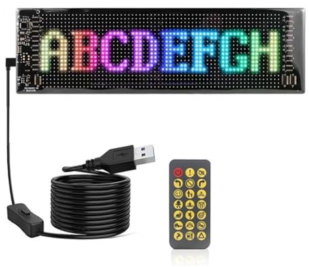 Koolenry Car LED Matrix Pixel Panel Screen Programmable Scrolling Advertising Custom Text Pattern Animation Scrolling 20x 64