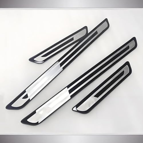 KFBJM 4 Pezzi Battitacco Auto per VW Golf 5 6 7 8 GTE GTI GTD Clubsport Clubsport45 Variant Alltrack, Acciaio Inox Anti-Graffio Protezione Portiere Protezione Pedale Adesivi Soglie Accessori,B