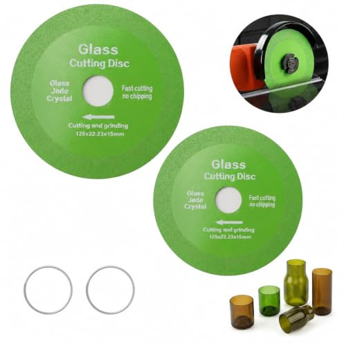 2 Pièces Disque Coupe Verre 125 Carrelage Disque Diamant Ø 22,23 mm | Disques À Tronçonner Carrelage pour Meuleuse Angle Bouteille Porcelaine Jade Granit Vert