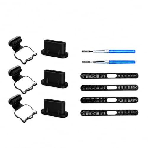 Alrens 12 Teiliges USB C Staubschutz Stöpsel Set für iPhone 15-18 | Anti-Verlust, Handy-Staubschutzstecker Lautsprecher Staubschutz Zubehör für iPhone 17 Pro Max iPhone 17 Air iphone 18 pro max