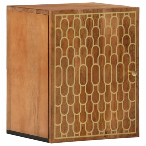 ZQQLVOO Bad-Wandschrank aus Massivholz Mango 38x33x48 cm mit handgeschnitztem Blumenmuster Retro-Stil Hängeschrank für Badezimmer Stauraum Lösung Wandmontage Flexible Tür