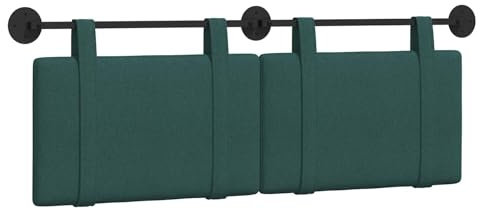 vidaXL Hängendes Kopfteil Dunkelgrün Stoff, Schlafzimmer Deko, moderner rechteckiger Wand-Headboard, kompakt, stilvolle Bettwäsche für Luxus-Schlafbereich