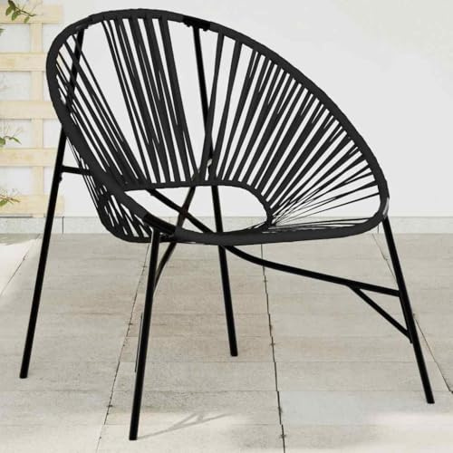 Lumanois Gartenstuhl in Ei-Form Schwarz Poly Rattan,6.15kg,4009287