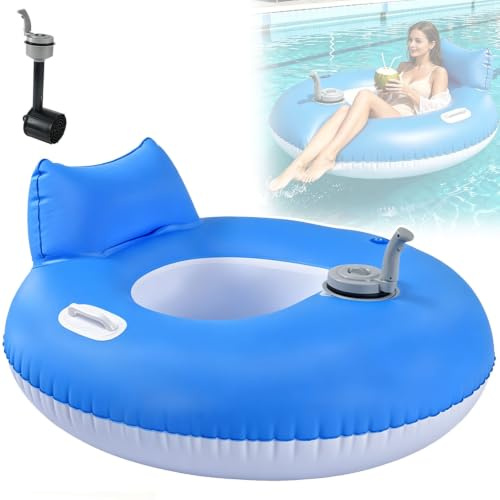 Elektrischer aufblasbarer Pool-Liegestuhl, 66W motorisierter Pool-Schwimmstuhl, Geschwindigkeit 0,5m/s, for Schwimmen, Sonnenbaden und gemütlichen Cruisen