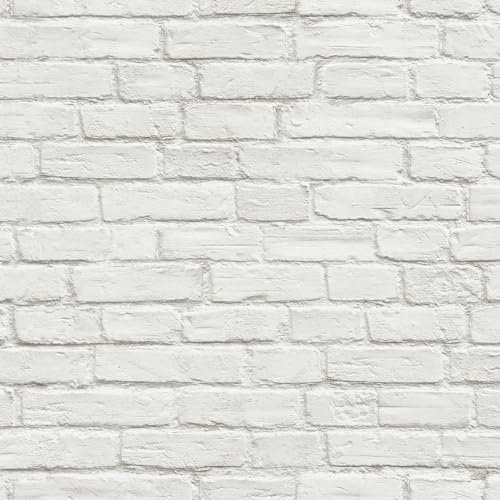 NextWall Vintage Whitewashed Brick Peel and Stick Wallpaper