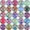 200 Stücke 12 mm Mischfarbe Blumenmuster Mosaik Druck Glas Halb Runde Handwerk Glas Mosaik für Schmuck Machen