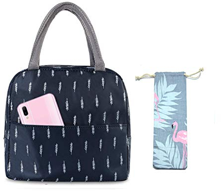 Binoster Sac Isotherme Repas Bureau Lunch Bag Sac à déjeuner Fraîcheur Sac de Transport Repas Pique-Nique Sac de Poche Toile Imperméable isolé pour Femme, Homme,École et Bureau Filles Enfants