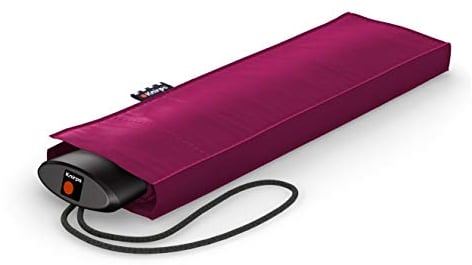 Knirps Taschenschirm AS.050 Slim Small Manual - Der flachste Superleicht - Klein und kompakt - 25 cm - Violet