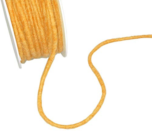 Wollkordel mit Sisalkern - Dekokordel - Bastelkordel - Geschenkkordel - Sonnengelb - ca. 5 mm Breite - 25 m Länge - 1106-5-25-136