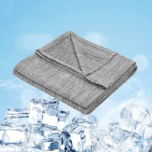 WOLTU Sommerdecke Selbstkühlende Decke Mikrofaser Arc-Chill, Kühldecke mit Q-Max>0.45, Kühl und Hautfreundlich, weiche Sofadecke Reisedecke 220 x 240cm Grau