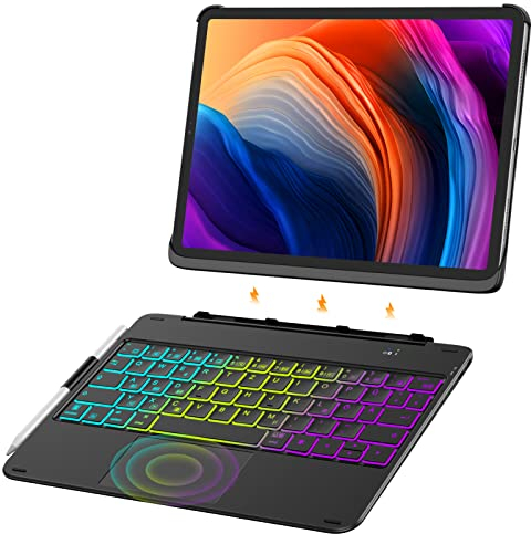 FINTIE Touchpad Tastaturhülle für iPad Pro 11 2022/2021/2020, iPad Air 5/Air 4 10.9, Magnetisch abnehmbare kabellose Bluetooth Tastatur mit Hintergrundbeleuchtung, Schwarz
