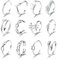 KALVICA 12 Stücke Offene Ringe Set für Damen Mädchen Frauen Fingerringe Set Knot Wellen Unendlichkeits Feder Silber Ringe Zehenring Verstellbar