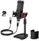 PROAR Microfono a condensatore cardioide professionale XLR per podcast per PC, computer, studio, kit microfono XLR per registrazione, podcasting, streaming, Voice over, ASMR, Home Studio, YouTube, con