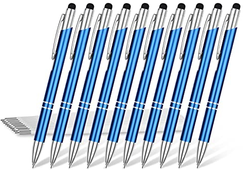 Eingabestift Kugelschreiber mit Gravur, OXYEFEI 2 in 1 Personalisiert Stylus Stifte mit Wunschtext Hochempfindlich für Touch Screens Gerte Smartphones (Blau 2)