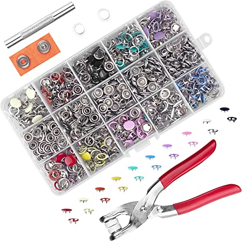 Newpop 200 kits 10mm Druckknöpfe set mit Zange, 10 Farben Druckknopf Ohne Nähen, Kleidung Nähzubehör Snaps Knöpfe für Baby Kinderbekleidung Sewing, Jacken, Jeans, Handgemaakt Taschen