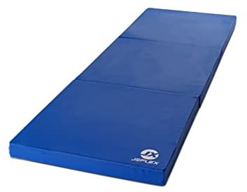 Jeflex - blaue klappbare Weichbodenmatte & Turnmatte 180 x 60 x 6 cm MADE IN GERMANY/faltbare Gymnastikmatte/platzsparende Fitnessmatte & faltbare Yogamatte/dicke Sportmatte für Kinderzimmer