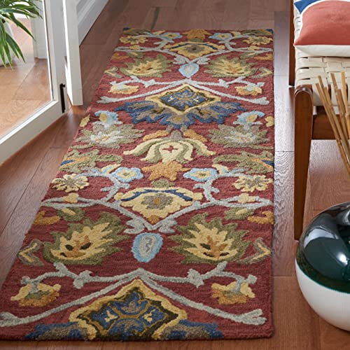 SAFAVIEH Zeitgenössische Teppich für Wohnzimmer, Esszimmer, Schlafzimmer - Blossum Collection, Kurzer Flor, Multi, 69 X 366 cm