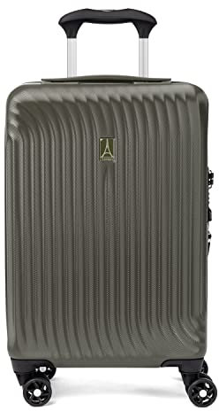 Travelpro Maxlite Air Hardside erweiterbares Handgepäck, 8 Spinnerräder, Leichter Hartschalen-Koffer aus Polycarbonat, Schiefergrün, kompaktes Handgepäck 56x36x23 cm