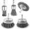 WENHUALI 5 Pcs Drill Wire Brush Set, Heavy Duty Wire Brush Wheel for Drill, 1/4'' Hex Shank Wire Brush Drill Attachments Coarse Carbon Steel Crimped, Great for Cleaning Rust, Paint, Abrasive.