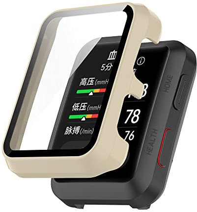 Feysentoe Funda Bumper Compatible con Huawei Watch D Vidrio Templado Protección Completa Resistente a arañazos Funda contra arañazos y.(Blanco)