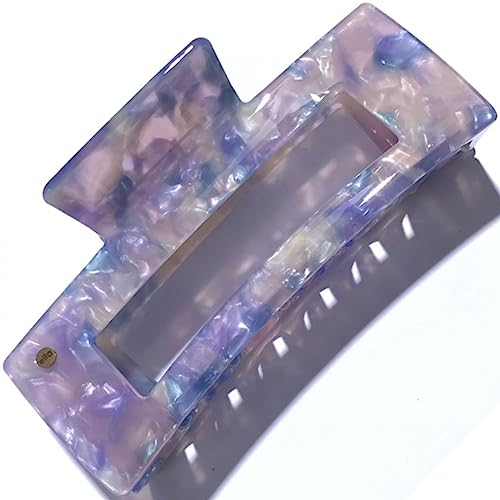 ella cases Alma Haarklammer Groß Eckig Lavender Perlmutt bunt Haarschmuck Haarspangen Damen für dickes und dünnes Haar Bruchsicher aus nachhaltigem Baumwoll Acetat
