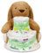 MilaBoo® Windeltorte grün mit kuscheligen großen Hasen I hochwertiges Neugeborenen Geschenk mit Windeln und Produkten I persönliches Babygeschenk zur Geburt