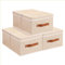 YheenLf Storage Boxes with Double-Open Lid, Decorative Fabric Organizer Container Baskets with Handles for Shelves, Collapsible Clothes Cubes, Beige, 33×23×14 cm, 3-Pack