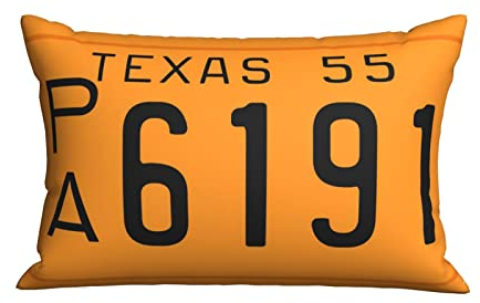 2Er Set Kissenbezüge Texas 1955 Nummernschild Wurfkissenbezügen Mit Reißverschluss Rechteckigen Kissenbezug Drucken Sofakissen, Für Bett, Draussen, 60x40cm