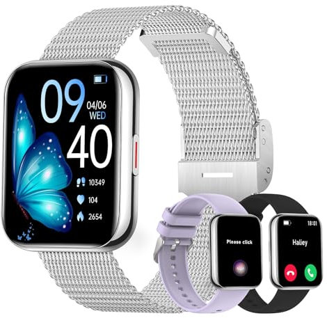 Smartwatch Uomo Donna Chiamata e WhatsApp, 1,85 Orologio Digitale, 110+ Sportivo Smart Watch con Cardiofrequenzimetro/Contapassi Monitor Sonno/SpO2, Impermeabile IP67 Fitness Tracker Android iOS
