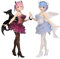 Jilijia Re:0 Anime Figur Rem Remu und Ram Ramu - PVC Action Girl Modell Statue Ornamente Dekoration - Remu Magd Kostüm Puppe