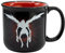 Elbenwald Death Note Taza con motivo Ryuk 400 ml para fanáticos del anime Cerámica Negro Rojo