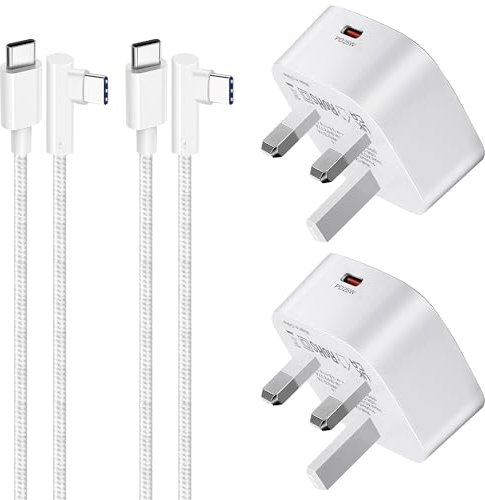 2Pack 25W Charger Plug for Samsung Galaxy A25 5G/A16 5G/A55 5G/A35 5G/A15 A05S A53 A23 A33 S23 S24 FE S25 iPhone 15/16 Pro/15 Pro Max Super Fast Charging Mobile Phone Mains USB C Adapter and Cable