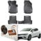 Trimak Passgenau 3D Fussmatten Auto Kompatibel mit Renault Clio 4 2012-2019 Auto Zubehör 1. Und 2. Reihe Gummimatten Autos TPE Allwetter Geruchlos rutschfest Vorne und Hinten Schwarz