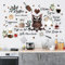 47 Stück | Wandtattoo Kaffeesorten | Kaffee Eule Kaffeebohnen Kaffeetasse Wandaufkleber | Kaffee Wanddeko Geschenke für Wohnzimmer Esszimmer Kaffee-Bar Küche Kühlschrank Schrank