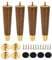 sourcing map 8 Inch Wood Furniture Legs, Set of 4 Round Sofa Replacement Wooden Furniture Feet Dresser Legs with Mounting Screws, for Cabinets Couch Dresser Chair Desk Ottoman Table, Brown