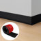 Zócalo blando autoadhesivo, 20 x 60 mm x 5 m, zócalo autoadhesivo para cocina y baño, zócalo suave, listón de terminación autoadhesivo, de PVC, listón flexible de pliegues, color negro