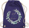 Turnbeutel Rucksack - Taufe | Personalisierbares Motiv mit Taube und Eukalyptuskranz | Name und Datum - Unisize - Lila - zur kommunion besonderes taufgeschenk erstkommunion