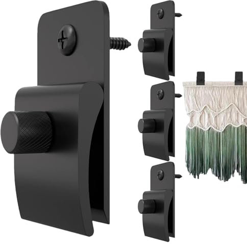 Wand-Clips – dekorative Tapisserie-Kleiderbügel, Tapisserie-Montagelösungen | 4 Stück Wandteppich-Halterung aus Metall, verstellbare kunstvolle Tapisserie-Hängeclips für Galeriezimmer, Arbeitszimmer