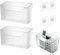 Kotkiddy 2 Stück Wandmontierter Organisator Korb, Badezimmer Organizer, Küchenschrank OrganizerDusche Caddy Stapelbar Klarer Makeup Organisator