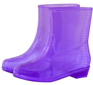 Gsheocm Stivali in gomma antiscivolo, da donna, impermeabili, in gomma, resistenti all'usura, da pioggia, viola., 41 EU