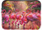 Quilted Laptop Sleeve Hot Pink Tropical Flamingos Protective Case with Zipper 15.6 Laptop Sleeve