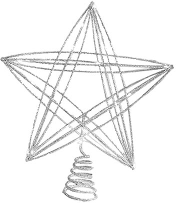 Harilla Weihnachtsbaumspitze, Weihnachtsbaumdekoration, Partygeschenke, Weihnachtsschmuck, Dekorativer Glitzerstern, Leuchtende Baumspitze, Silber