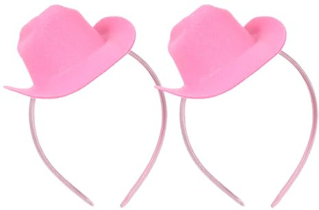 FOMIYES 2pièces Serre-tête Mini Chapeau Cowboy Rose Pour Femme Accessoire Costume Western Bandeau Chapeau Cowgirl Anniversaire Lot Style Chic Et Confortable Pour Fêtes Et Danse Traditionne