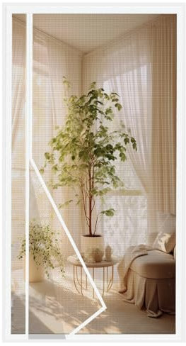 MAGICDOOR Zanzariera Magnetica Vetroresina 250x300cm, Apertura Laterale Zanzariere Magnetiche per Porte Finestre Maglia Fine Magnete Potente Tenda Zanzariera Porta per Soggiorno Patio Cucina-Bianco